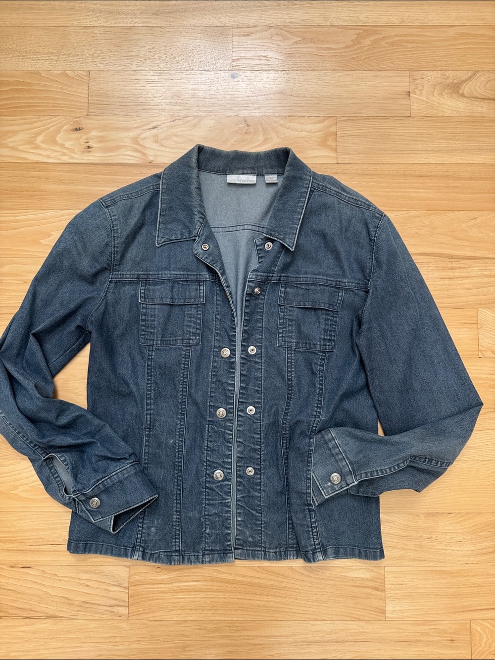 Halogen Anthropologie lightweight denim jean jacket stretch M